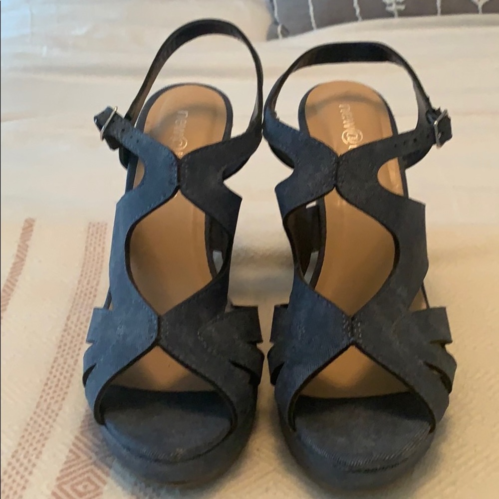 Denim wedges